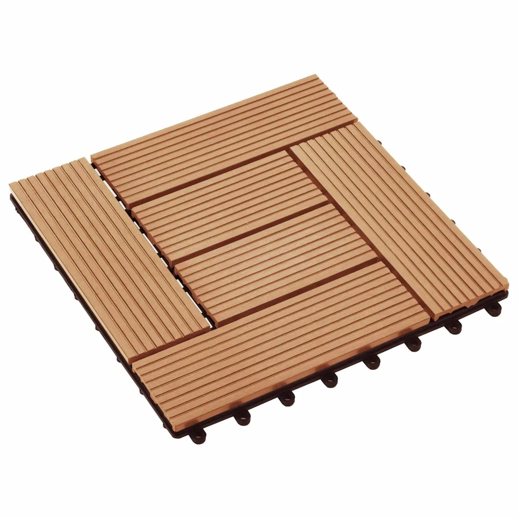 Piastrella per Decking 11 pcs Teak riciclato 30 x 30 cm WPC 42046672