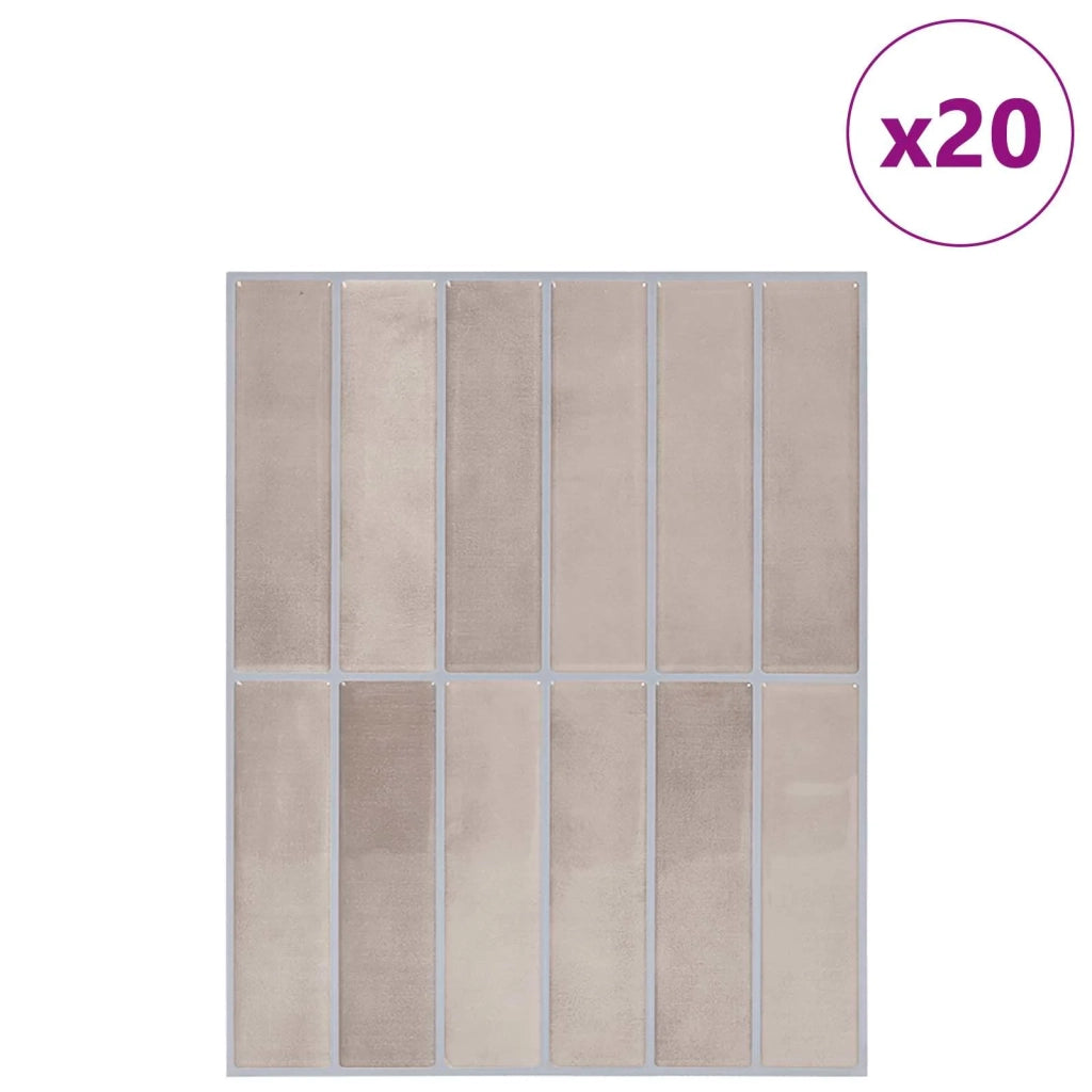 Piastrella Rettangolare 20 pcs Caffè beige 29 x 23 x 0,08 cm 42046178