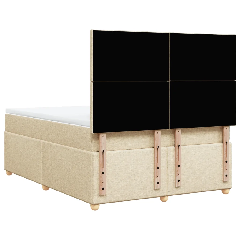Giroletto a Molle con Materasso Crema 140x19 cm in Tessuto 3291273