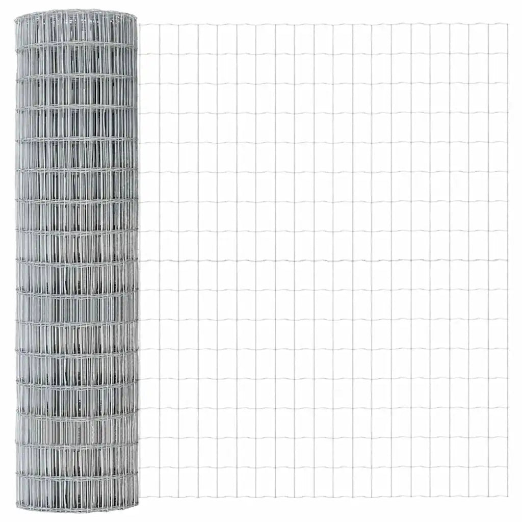 Recinzione con Posto Argento 1,4 x 10 m Acciaio e PVC