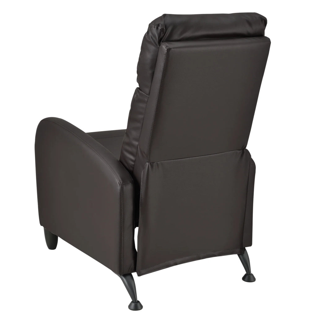Poltrona relax con schienale reclinabile e poggiapiedi rivestimento marrone 102 cm 03_0005211