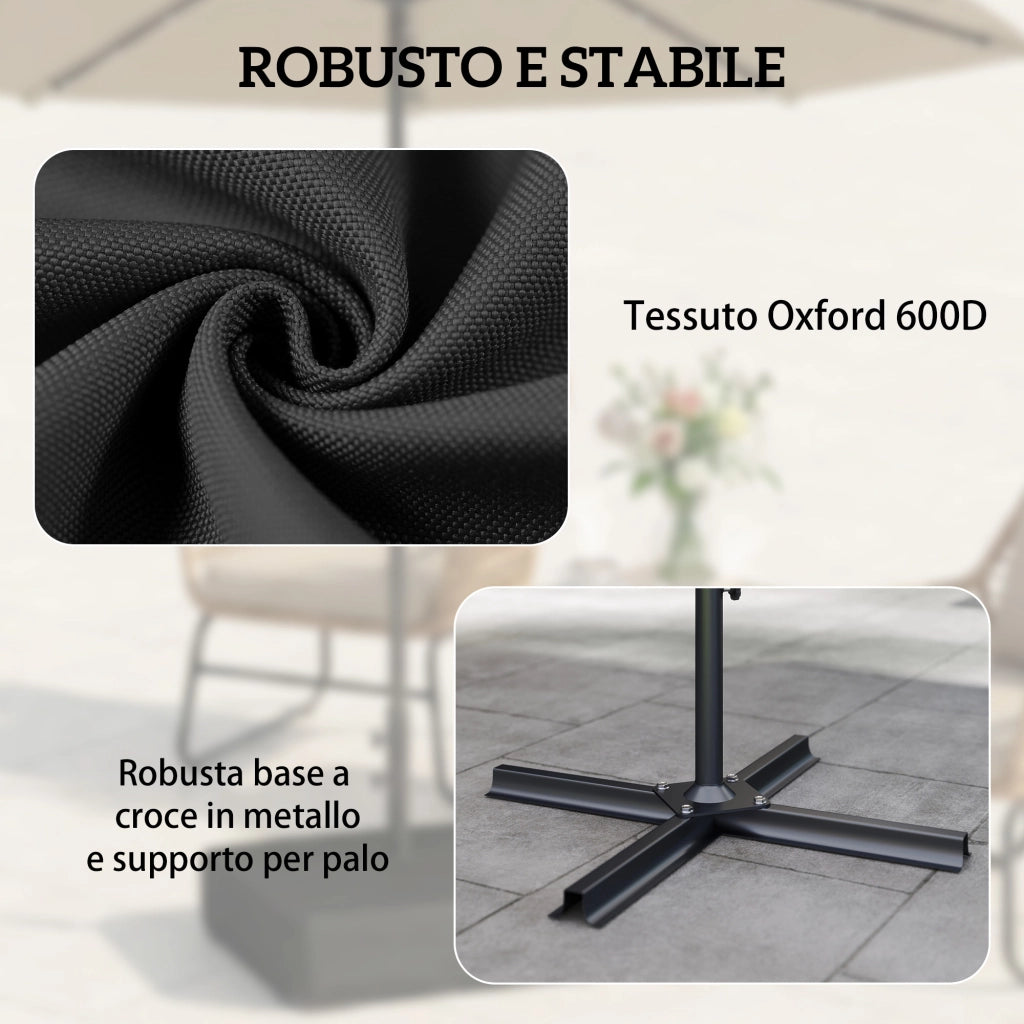 Base per Ombrellone Riempibile Sabbia 80kg ¨C Xylo ¨C Nero 48mm