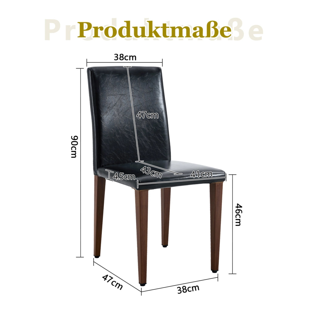 SEDIA da pranzo Set da 2 pezzi 90 cm PU nero effetto noce