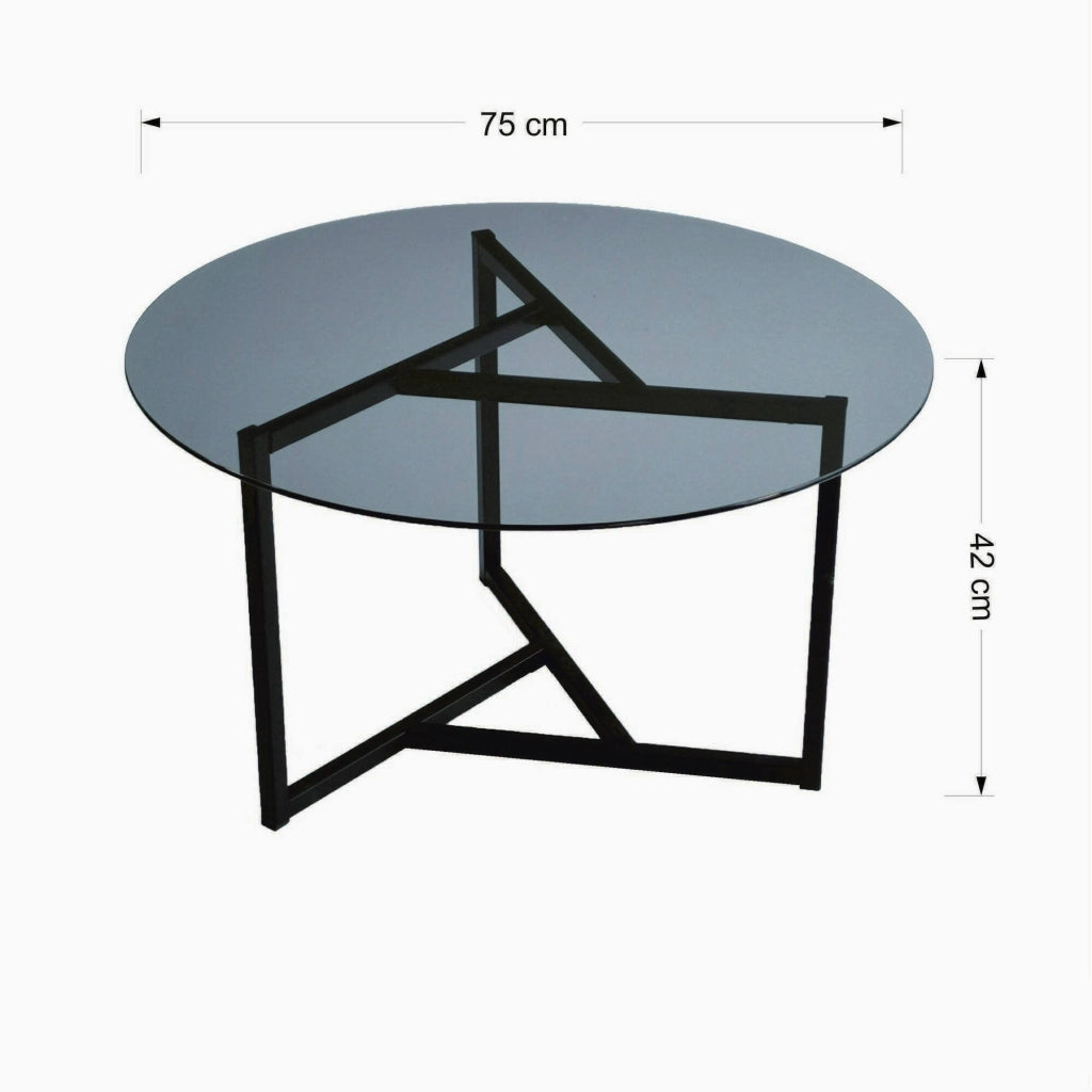Esperia, Tavolino da Salotto Forma Rotonda, 75x75x42h cm Grigio Tortora