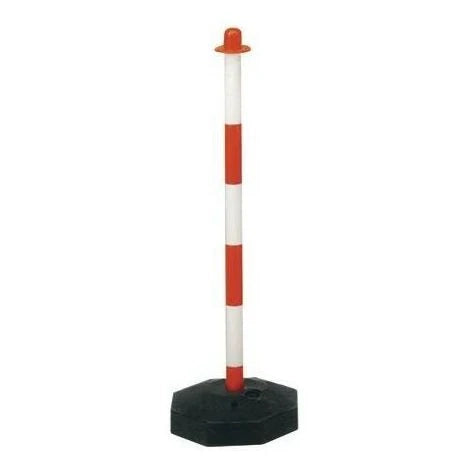 Coppia Colonnine in PVC Bianco Rosso con Catena