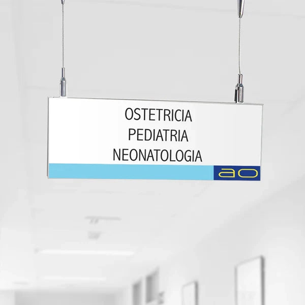 Targa piatta sospesa bifacciale - 15 x 50