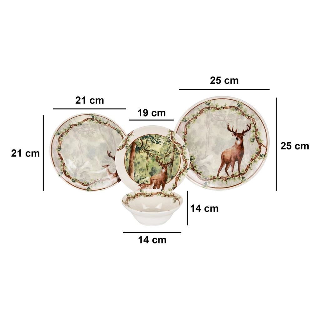 Ninose, Servizio Piatti set da 24, Multicolore