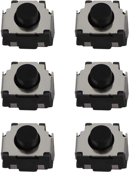 Microschakelaar L R knop con bumper tattile - 6 pezzi - Adatto per Nintendo Switch 2DS 3DS XL - Incluso cavo di collegamento - Nero