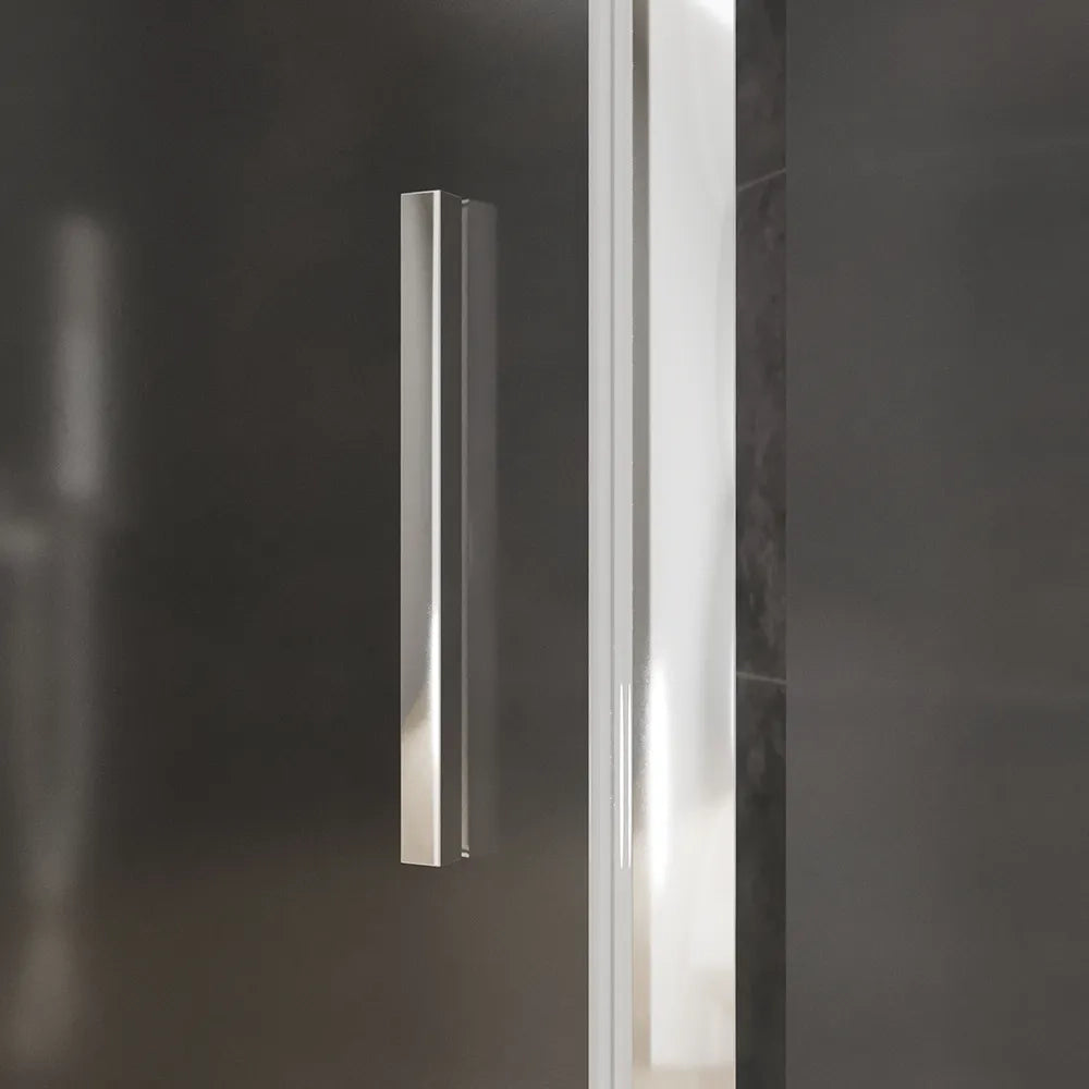 Box doccia slim 70x90cm con porta a battente e parete fissa profili cromati e vetro 6mm opaco h190| Portofino