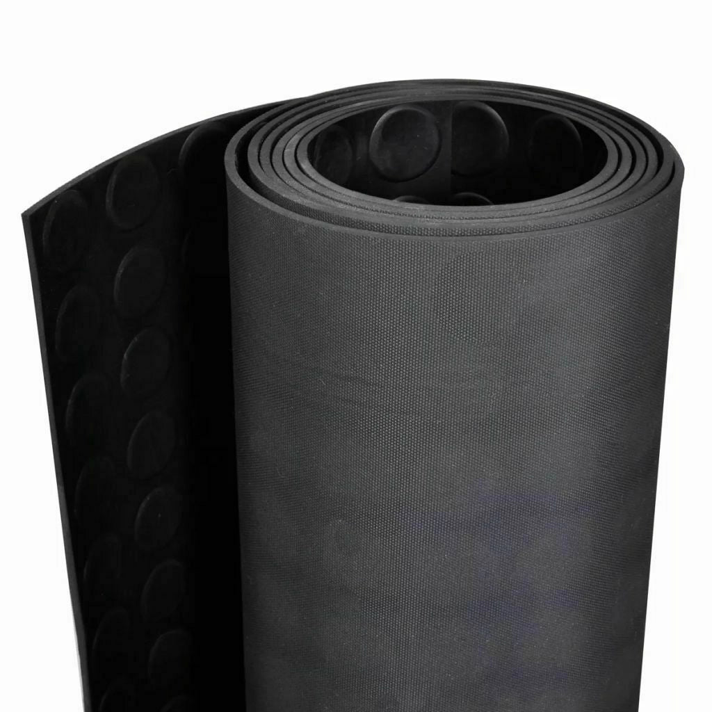 Passatoia Gomma Isolante Antiscivolo 100x600 Cm Tappeto Copri Pavimento Bullonato Zerbino Robusto