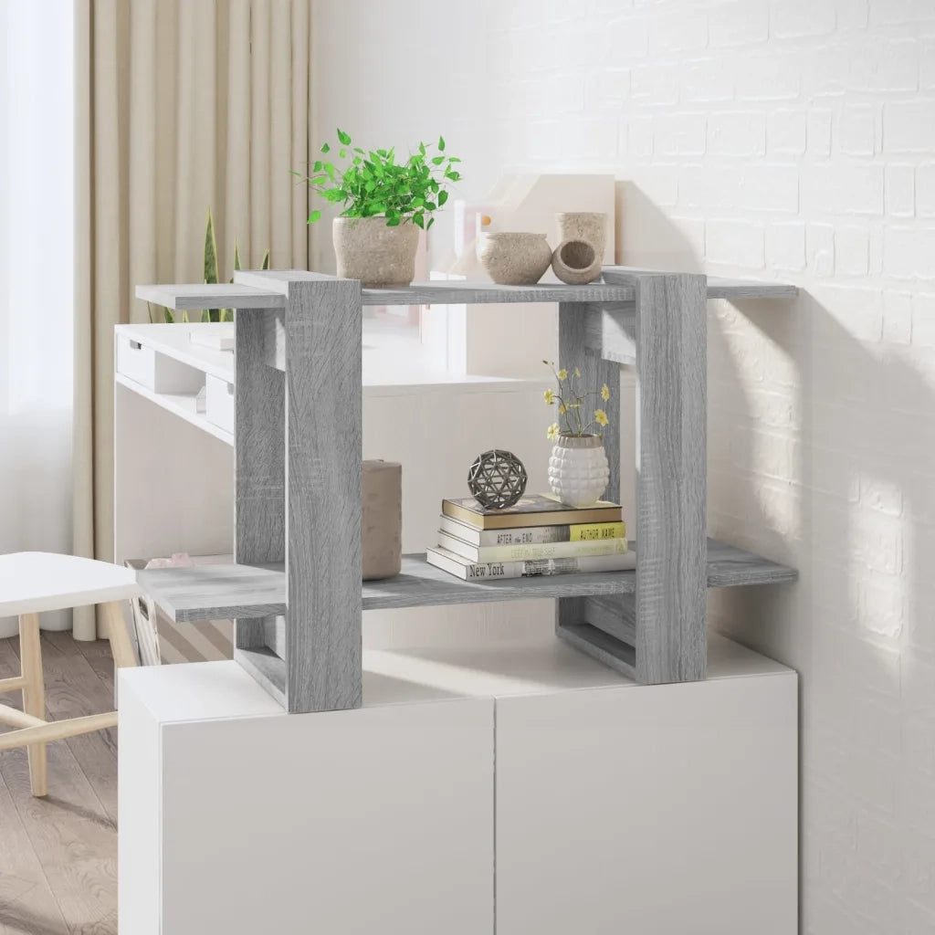 Libreria Divisorio-Scaffale per Libri-Mobile di Stoccaggio Grigio Sonoma 80x30x51 cm