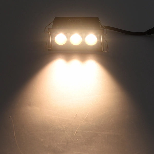 FARETTO LED RETTANGOLARE NERO DA INCASSO PER CONTROSOFFITTI 6W LUCE CALDA 3000K - DESIGN INNOVATIVO CON CONO DI PROIEZIONE IN COLORE BRONZO