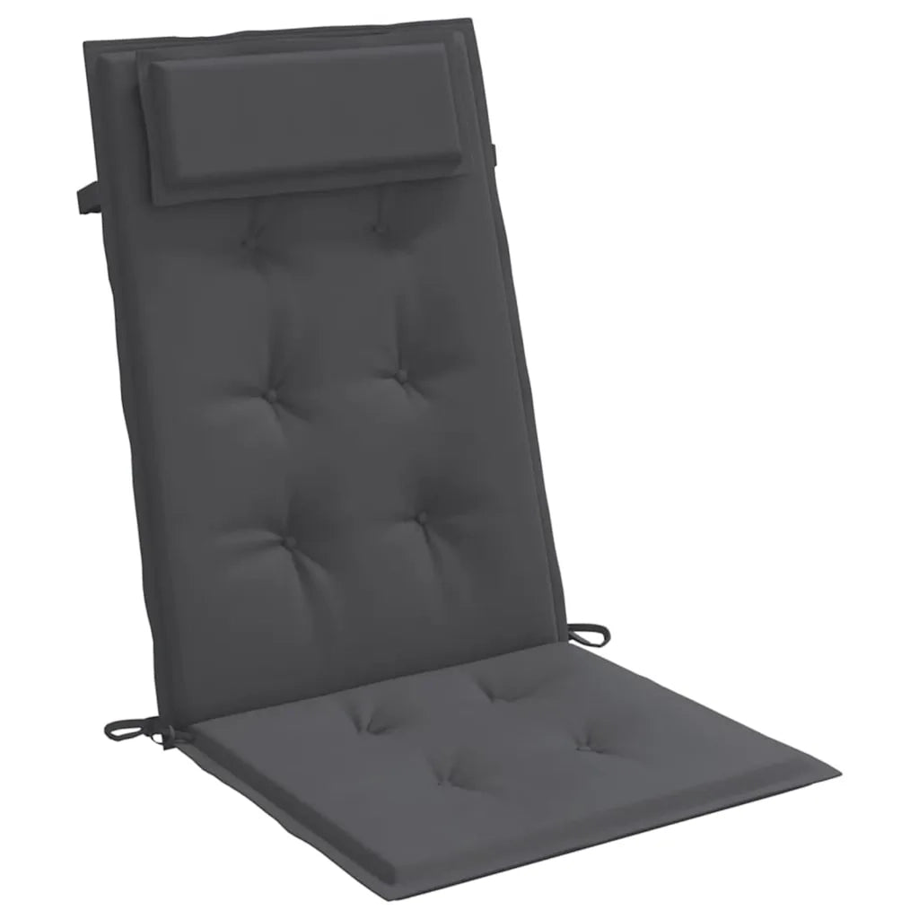 Cuscini per Sedia Schienale Alto 4 pz | Cuscini per sedie Antracite Tessuto Oxford