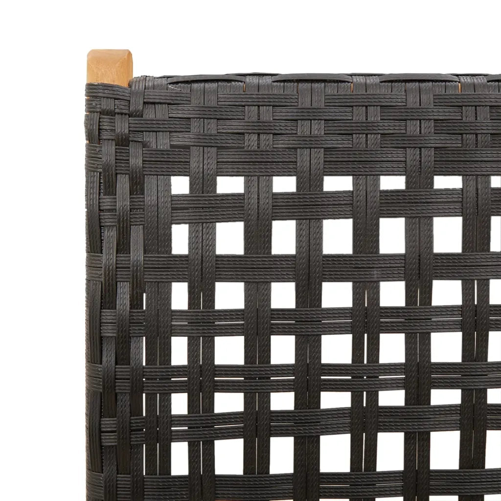 Sedie da Giardino 2 pz | Sedie da Esterno Nere Legno Massello Acacia e Polyrattan
