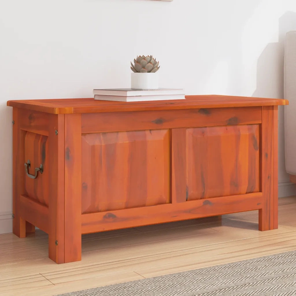 Cassapanca con Coperchio Marrone in Legno Massello di Acacia 364915