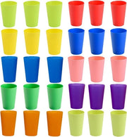 Set di 30 Bicchieri Plastici Colorati Riciclabili - 260ml - Per Bambini - Attività All'aperto e Viaggi