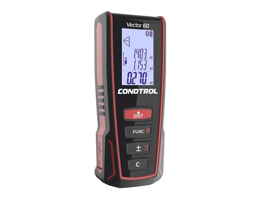 CONDTROL C14104 VECTOR 60 Telemetro Laser Portata 60 m Precisione ±1,5 mm Bluetooth IP54 colore Nero