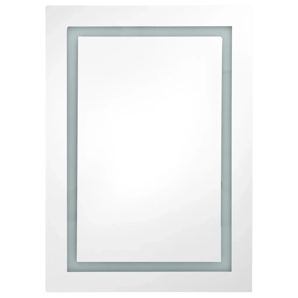Armadietto Bagno con Specchio e LED Rovere 50x13x70 cm 326492