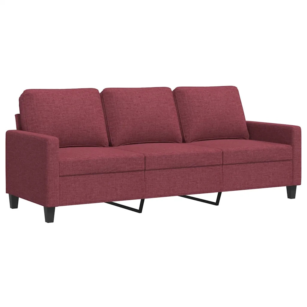 Divano | Divano da soggiorno | Sofa a 3 Posti Rosso Vino 180 cm in Tessuto