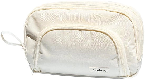 Etui con 3 compartimenti grande capacità etui per bambini adulti etui per penne per scuola ufficio (beige)