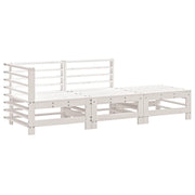 Set Salotto da Giardino 3 pz | Set di Mobili da Esterno Bianco in Legno Massello di Pino