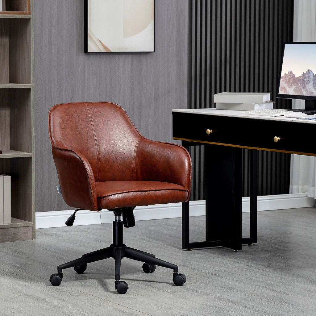 Sedia da Ufficio Girevole Regolabile in Altezza ¨C Xylo ¨C Marrone 58,5x62x91 cm
