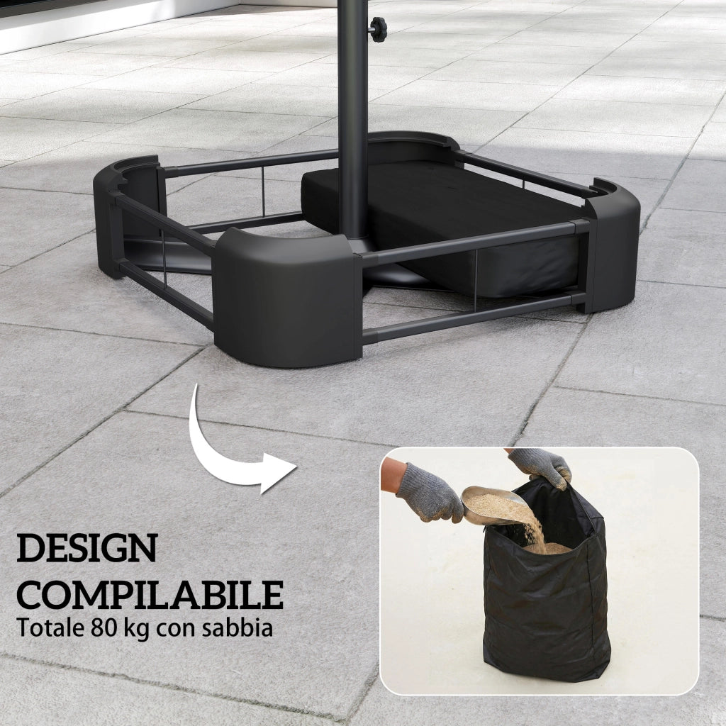 Base per Ombrellone Riempibile Sabbia 80kg ¨C Xylo ¨C Nero 48mm