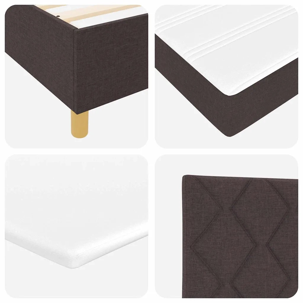 Letto a molle con materasso Marrone Scuro 100 x 200 cm Tessuto 3339675