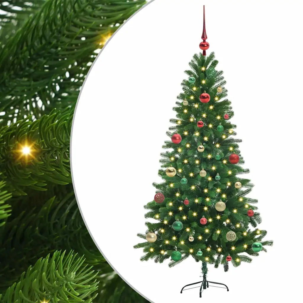 Albero di Natale | Decorazioni natalizie con 150 LED con supporto Verde 150 cm PE