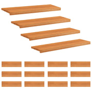 Tappeti per scale 16 pz 100 x 25 x 2 cm Marrone Chiaro 3446415