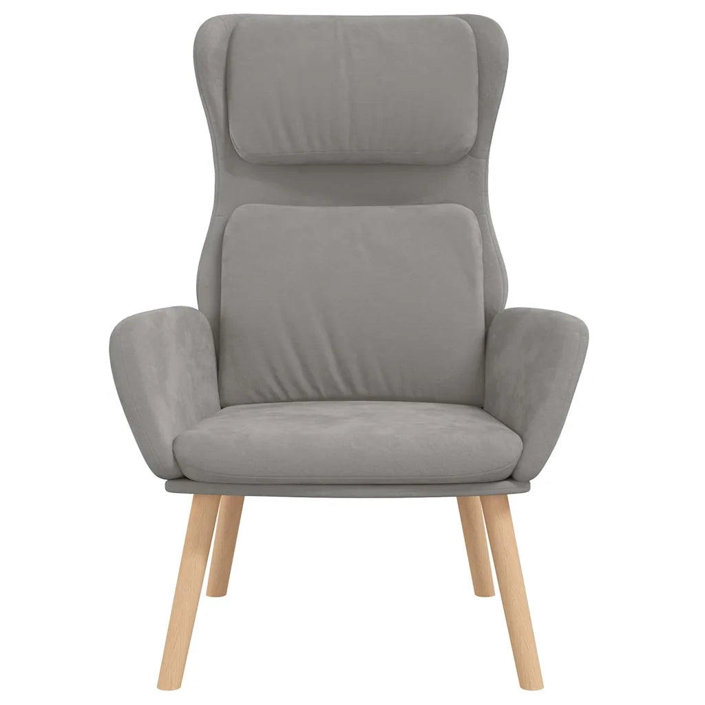 Divano Sedia-Poltrona Relax Grigio Chiaro in Velluto 416694