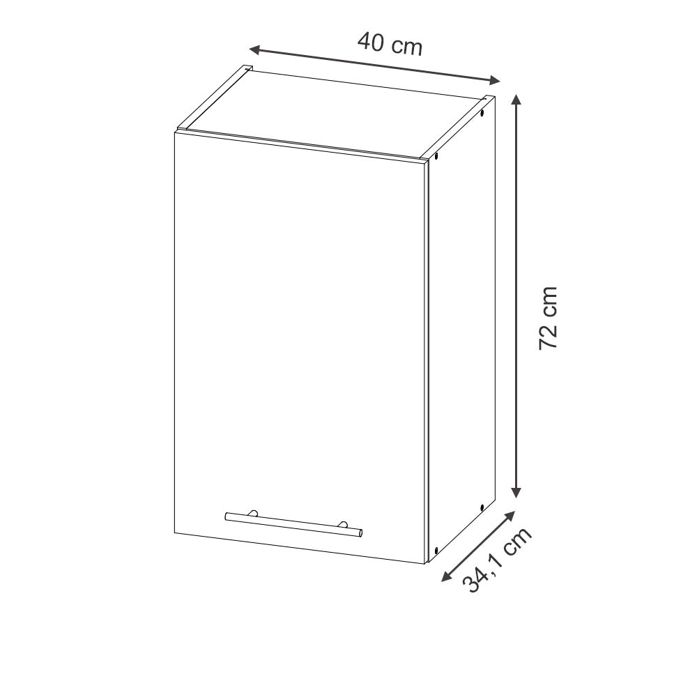 Pensile da cucina Fame-Line Blu scuro lucido/Bianco 40 cm Vicco