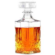Bottiglia Whisky Liquori Cognac Brandy Caraffa Decanter In Vetro + Tappo 1 Litro