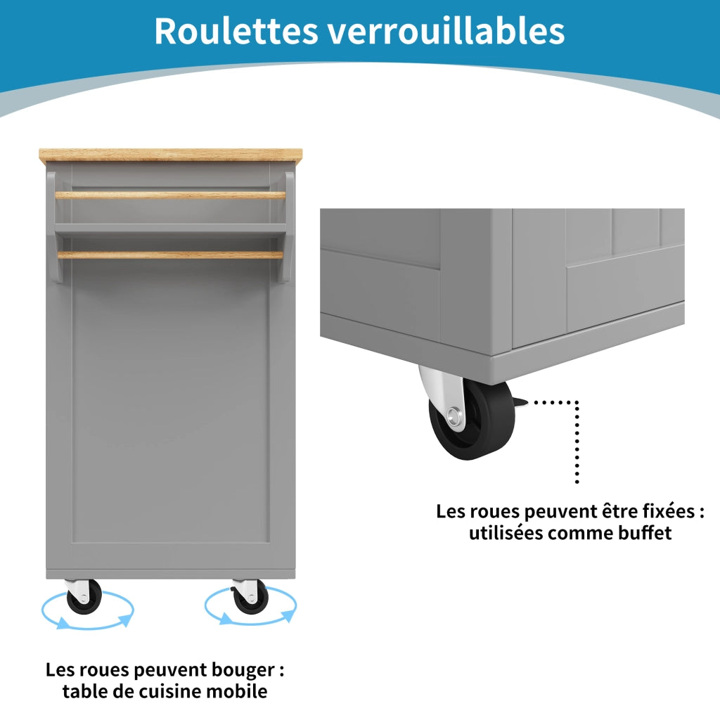 Tavolo da Pranzo Multifunzionale con Vano Contenitore ¨C MINIMAL ¨C Effetto Legno Grigio 102x45x92cm