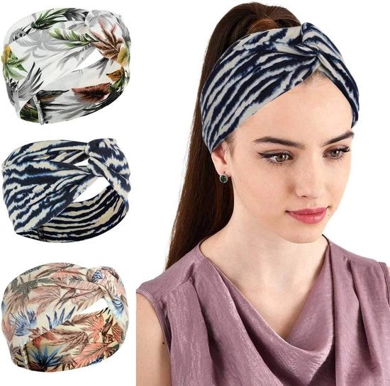 Cintura Yoga Boho - Cintura Sport - Cappuccio per Capelli - 3 pezzi di Cintura per Capelli - Cappuccio Sportivo - Cintura per Corse - Donna e Ragazza
