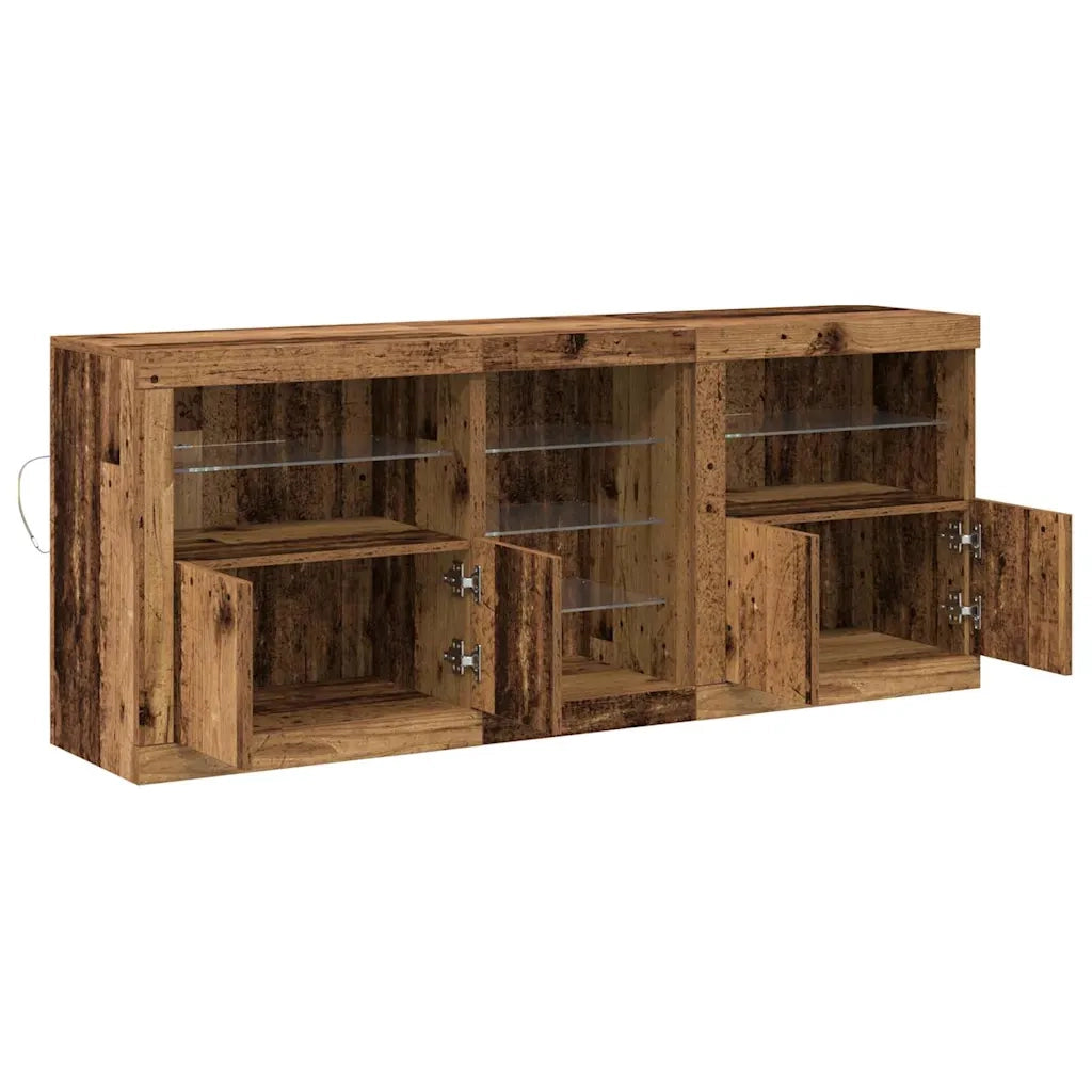 Madia LED Legno vecchio 162 x 37 x 67 cm Legno multistrato 3333115