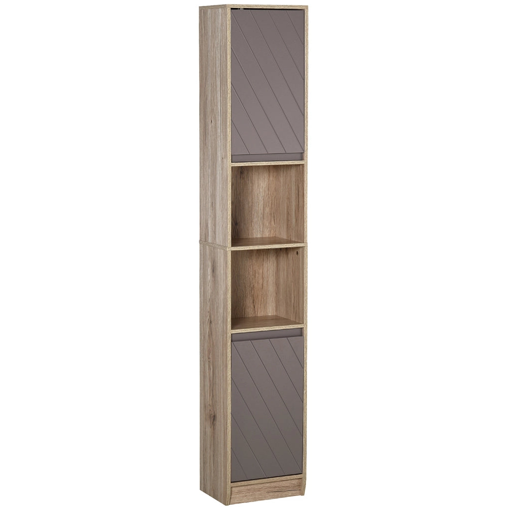 Armadietto Colonna per Bagno ¨C Zephmum ¨C Legno Rovere Grigio 30x24x170