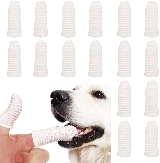 Spazzola per Denti per Cane con Copertura Completa - 16 pezzi Spazzola per Denti - Cura Odontoiatrica - Prodotti di Pulizia - Cotone/Nilon - Potente Potenza di Pulizia - Spazzola per Denti per Cane