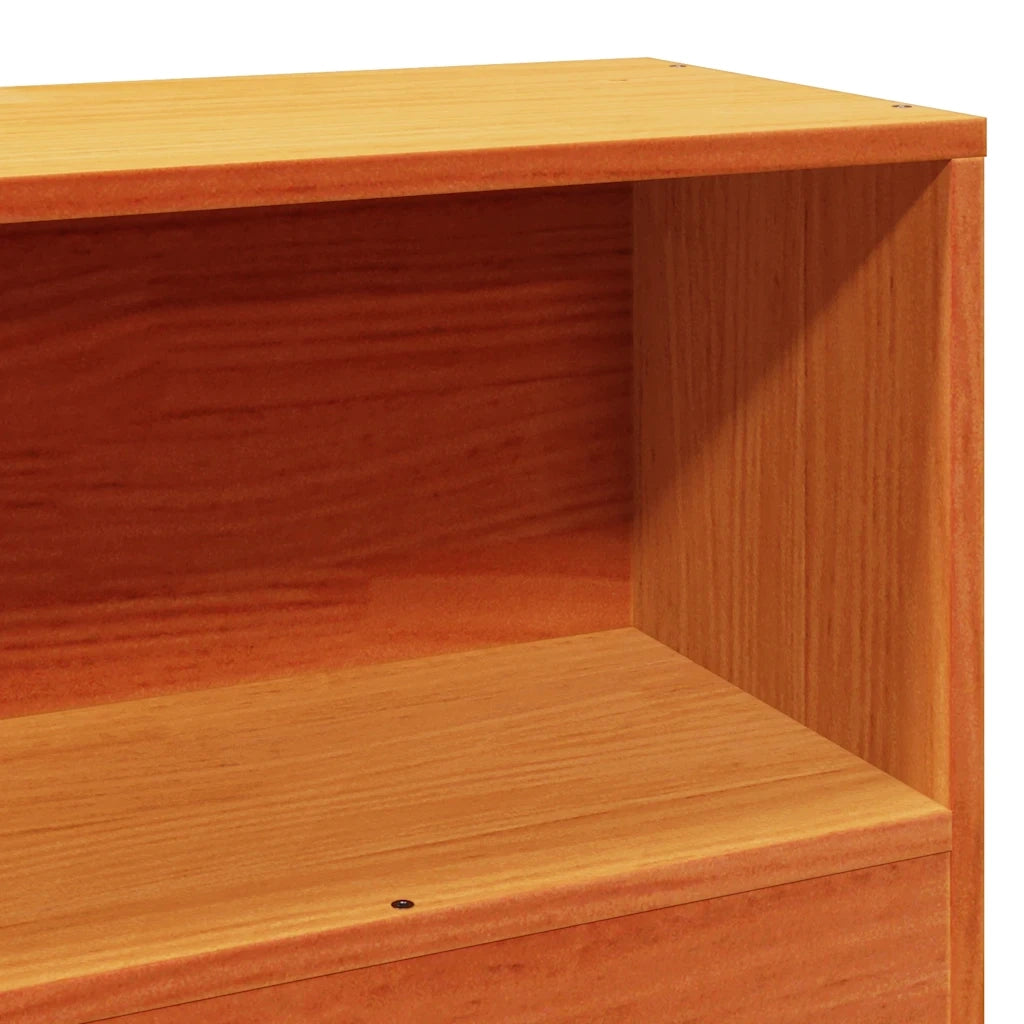 Letto Libreria senza Materasso Marrone Cera 100x200 cm in Pino 3323199
