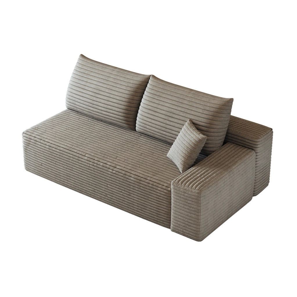 DIVANO 2 POSTI CON CHAISE REVERSIBILE CAMEL IN TESSUTO