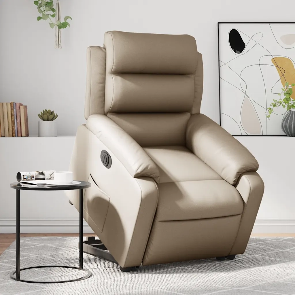 Poltrona Alzapersona Reclinante Elettrica Cappuccino Similpelle 3205062