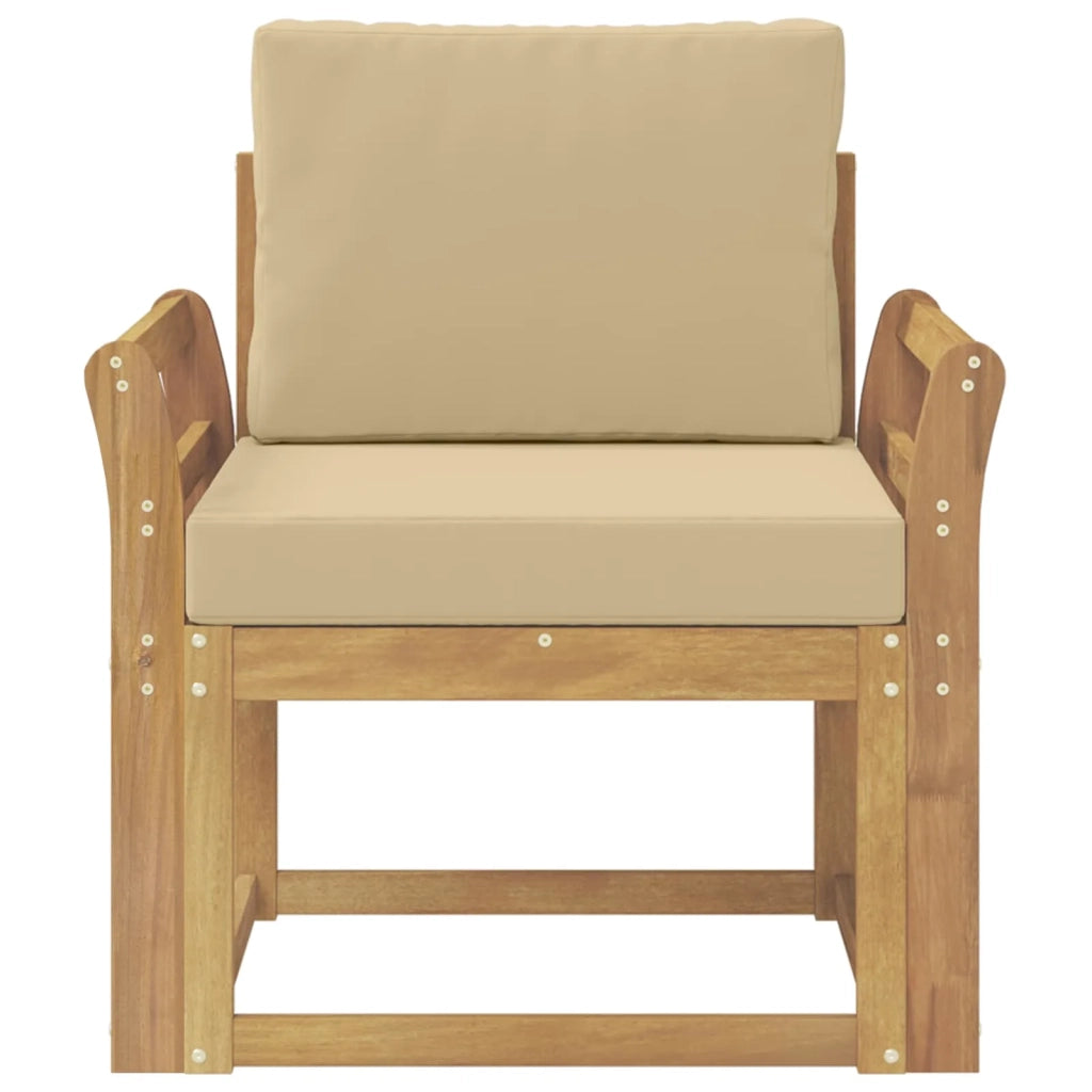2 Pezzo Set di divani da esterno Poliestere Bianco e Beige 3438977