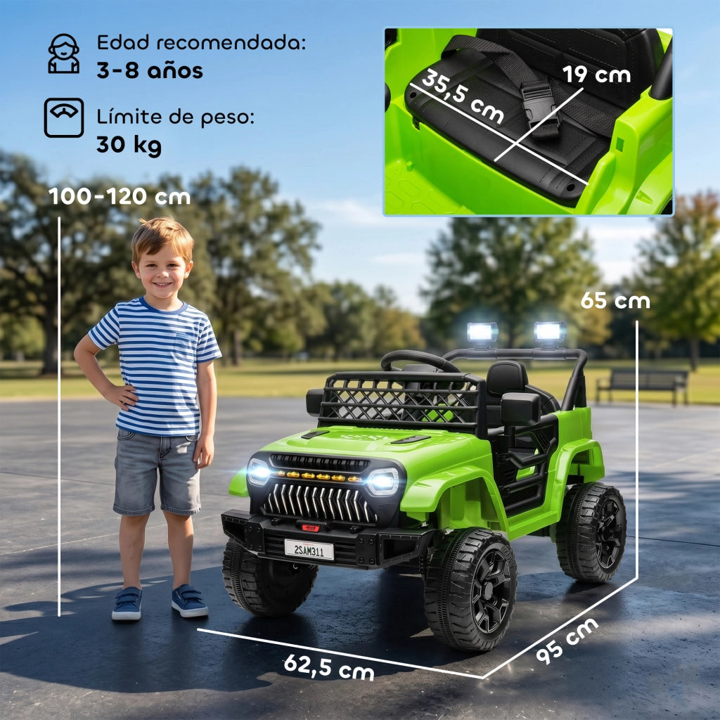 Automobile Elettrica per Bambini ¨C zephmum ¨C Verde, Telecomando, Batteria 12V