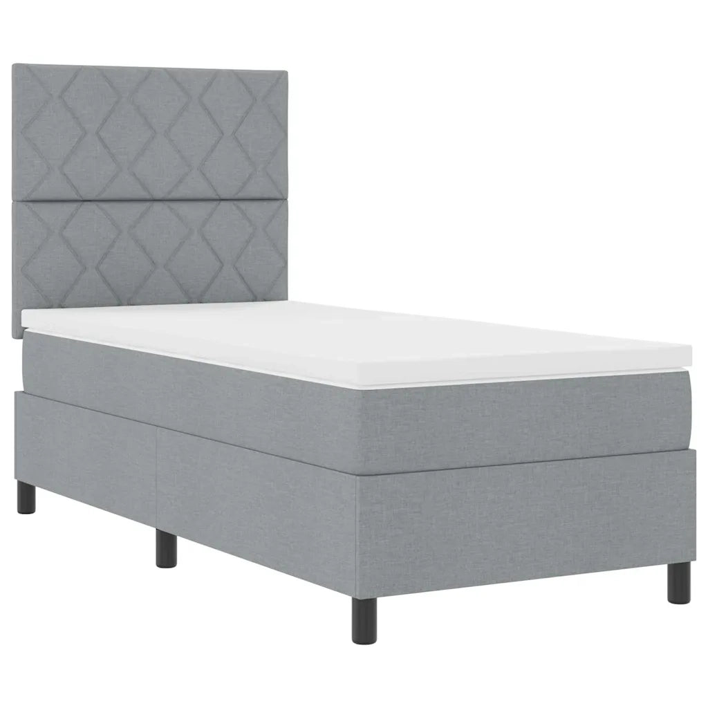 Letto a molle con materasso Grigio chiaro 100 x 200 cm Tessuto 3339441