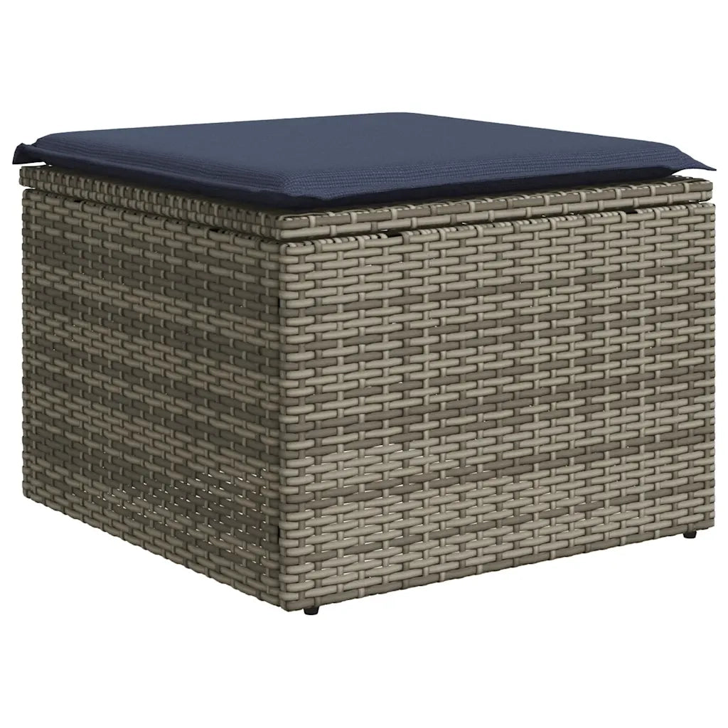 Set Divani da Giardino 9 pz con Cuscini Grigio in Polyrattan 3225585