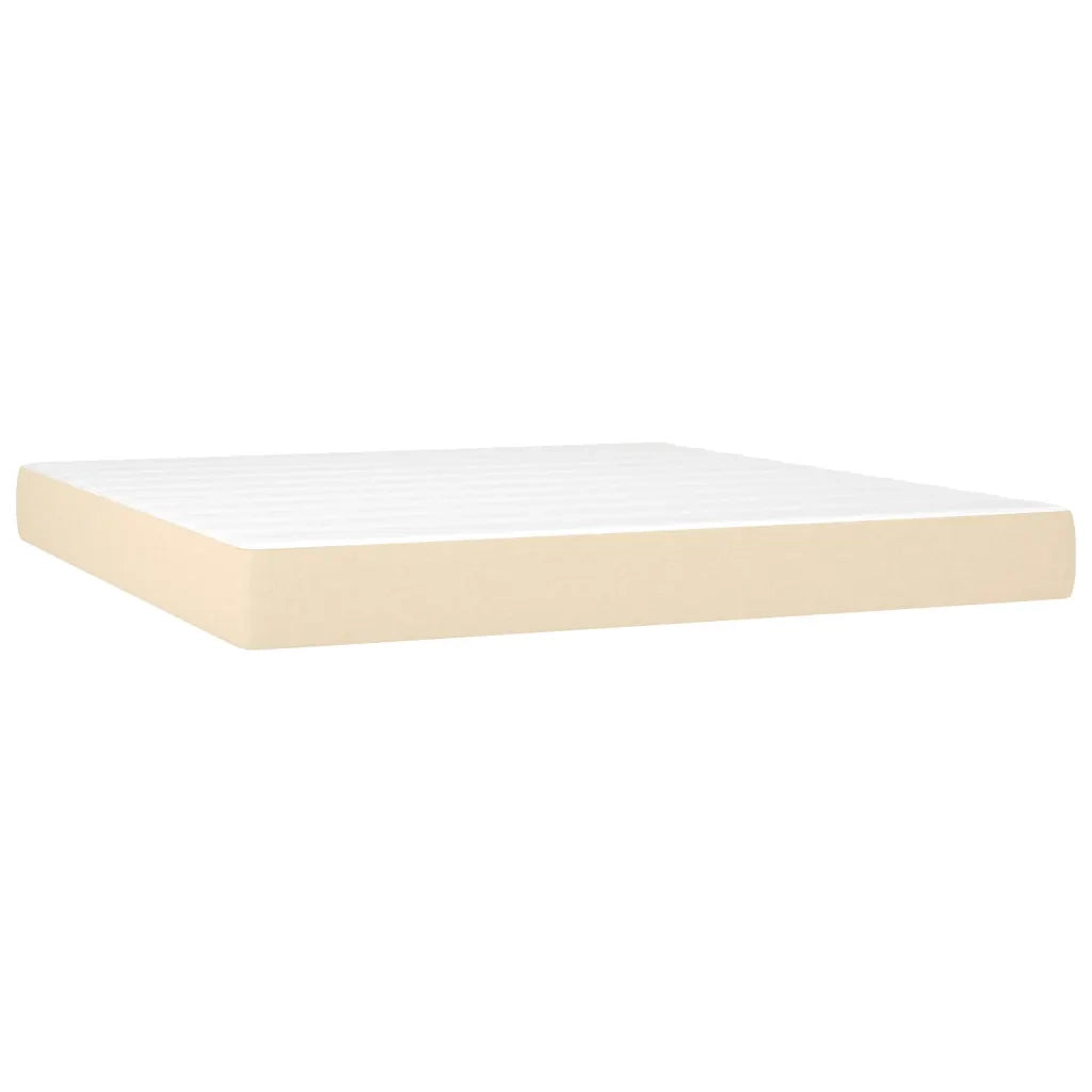 Letto a Molle con Materasso e LED Crema 180x200 cm in Tessuto 3138818