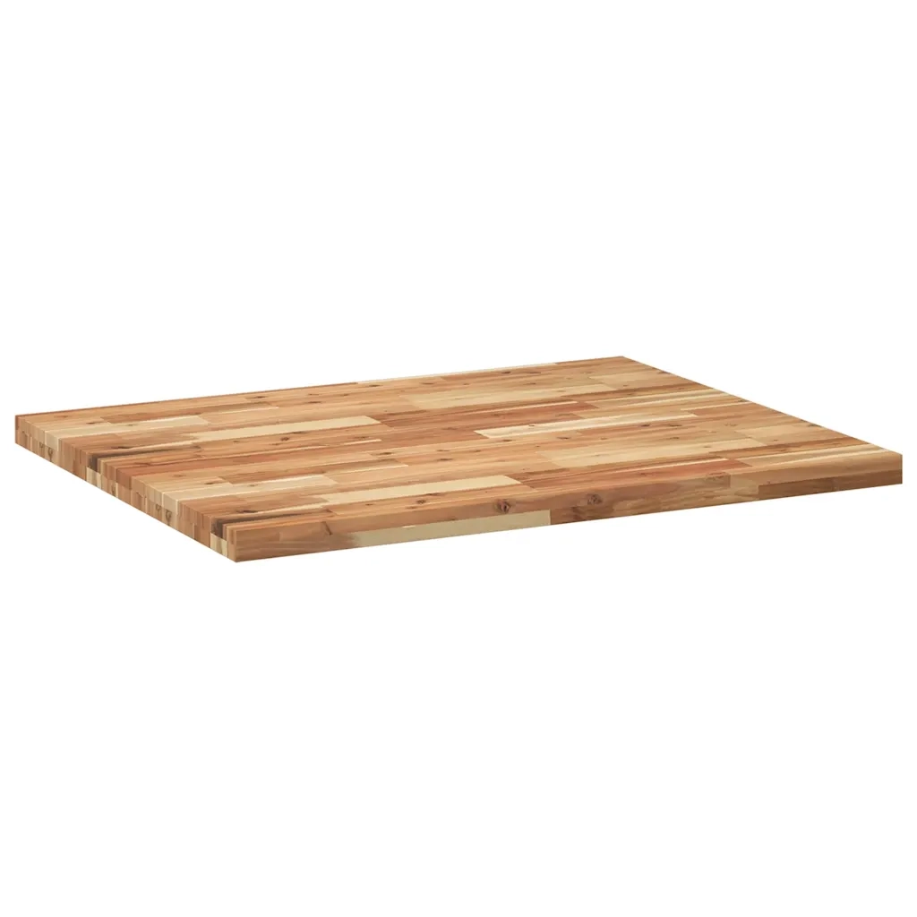 Piano Tavolo Rettangolare 100x80x4cm Legno Massello di Acacia 4008865