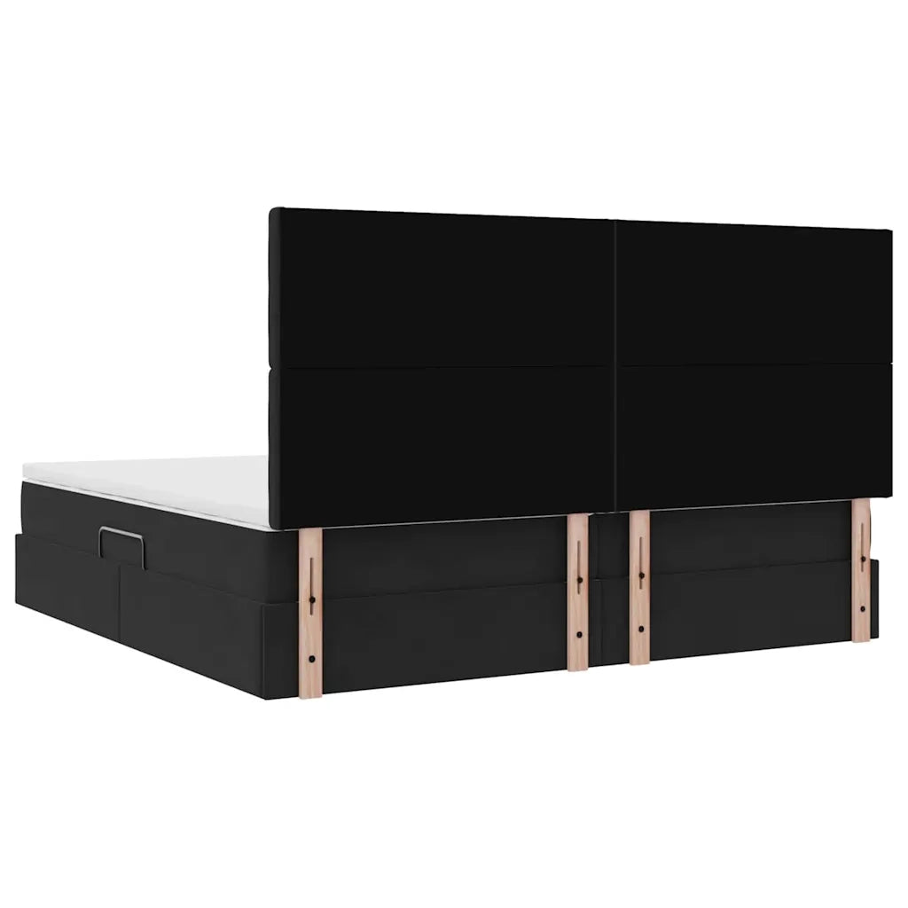 Letto con contenitore e materasso Nero 200 x 200 cm Velluto 3372173