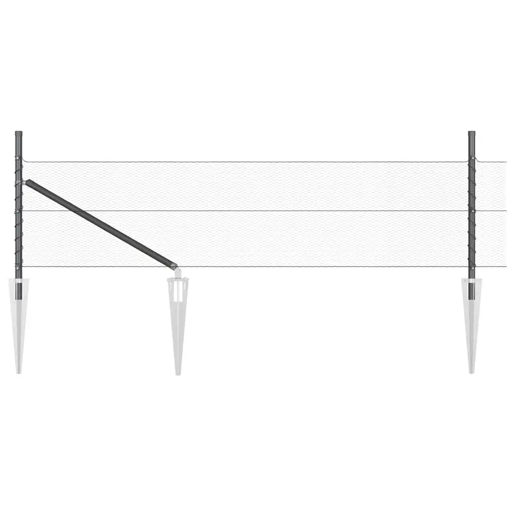 Palo della recinzione Grigio 25 x 0,5 m (rete da 13 mm) Acciaio