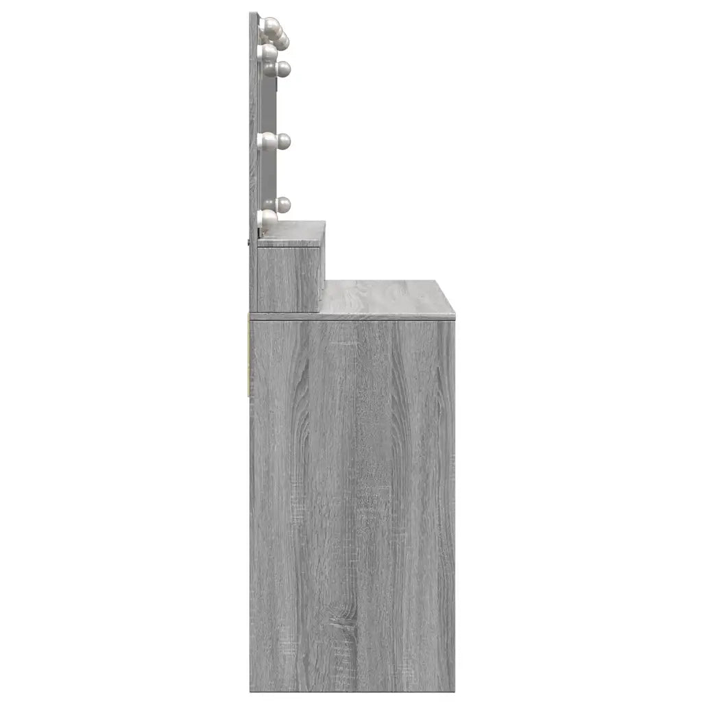 Toeletta con LED Grigio Sonoma 80x41x134,5 cm